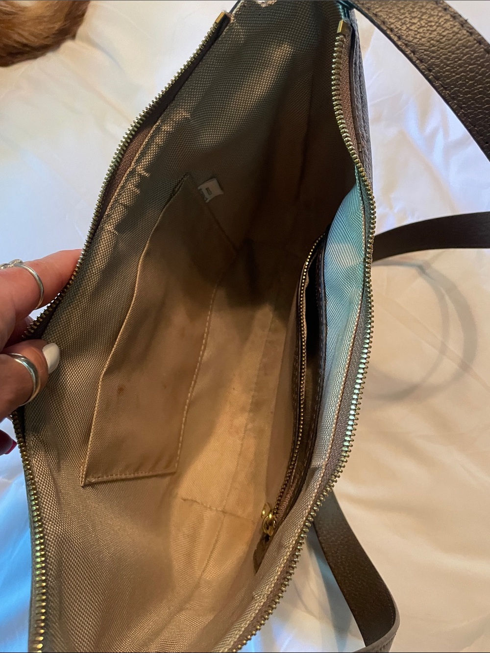 Gucci Brown GG Canvas Shoulder Bag with Green & Red Stripe - Picture 13 of 16